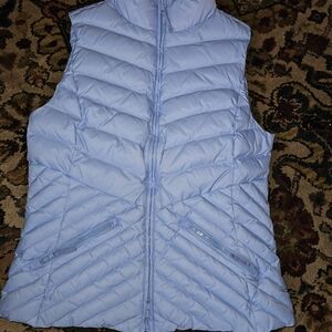 Talbots $169 Light Cinderella Blue Down-filled Quilted Vest Jacket Size Medium